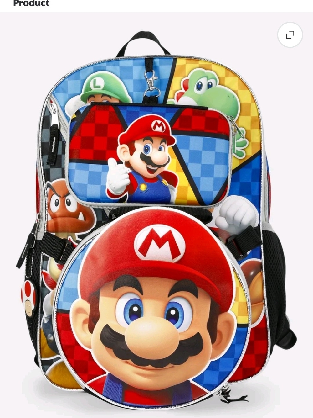 Nintendo Mario Boys 17" Step it Up Backpack with Pouch & Lunch Box, 3-Piece Set